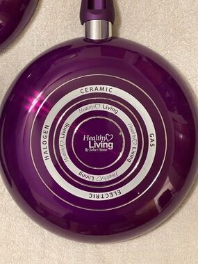 Healthy Living Ceramic Frying Pans (Set of 2)  - Purple